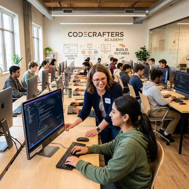 Students learning at Prayag Computer Center